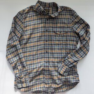 J. Crew Cashmere-cotton blend Flannel Button Down Mens Medium Flap pocket Grey